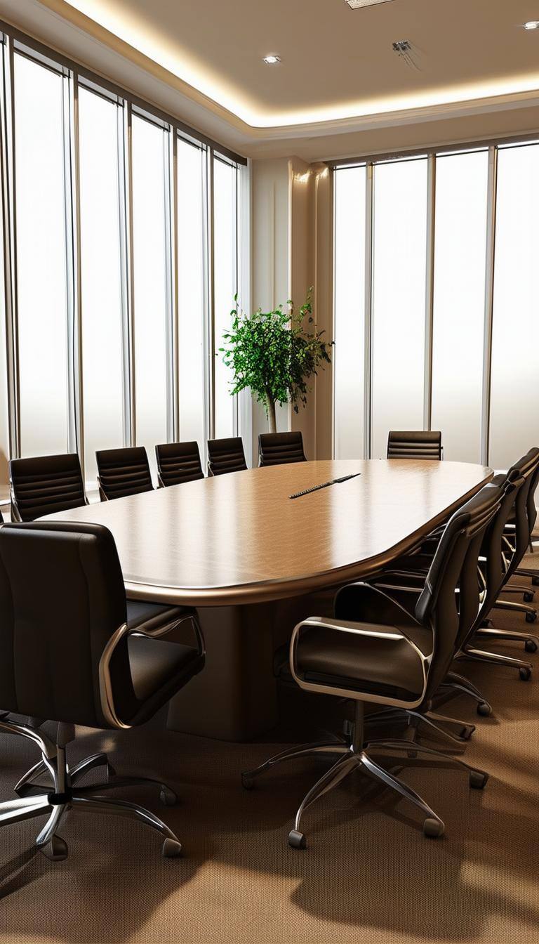 Custom Made executive conference room table with 12 chairs